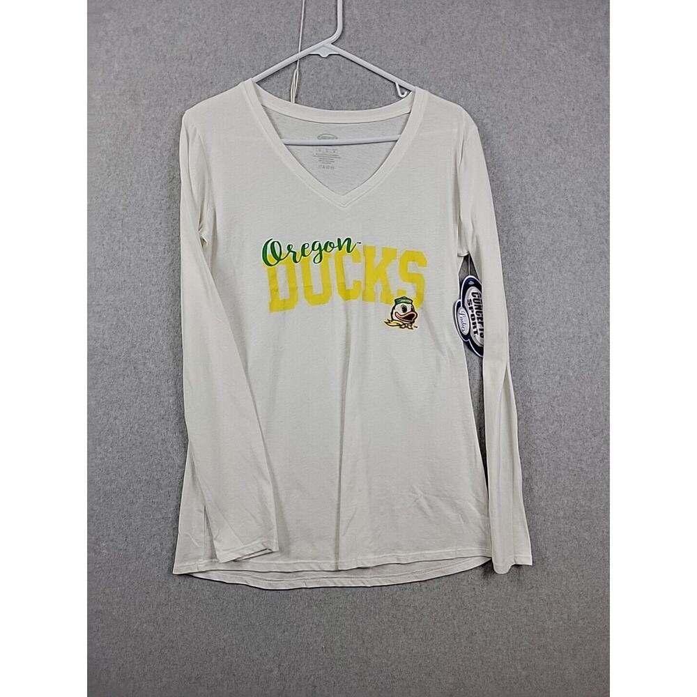 Concepts Sports Ladies Oregon Ducks White LS V Neck Pajama Shirt Women's Medium